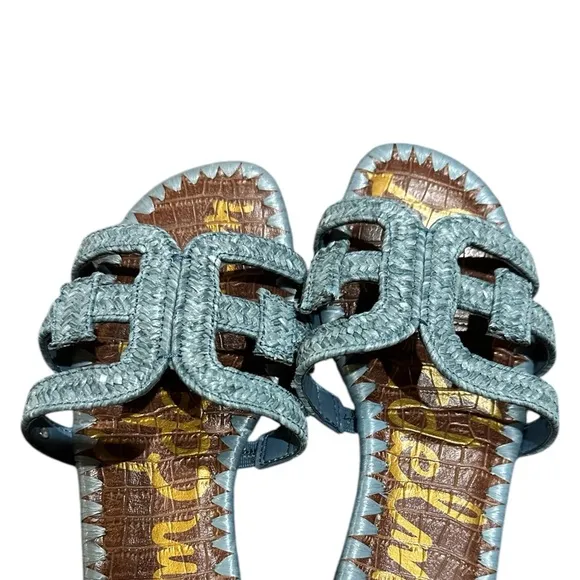 Sam Edelman Blue Raffia Slide Sandals - Size 9, New