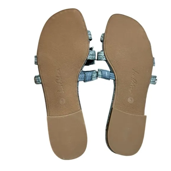 Sam Edelman Blue Raffia Slide Sandals - Size 9, New
