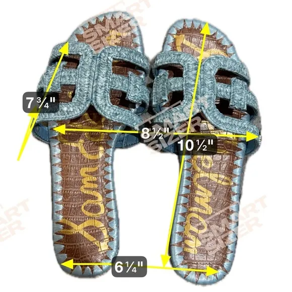 Sam Edelman Blue Raffia Slide Sandals - Size 9, New
