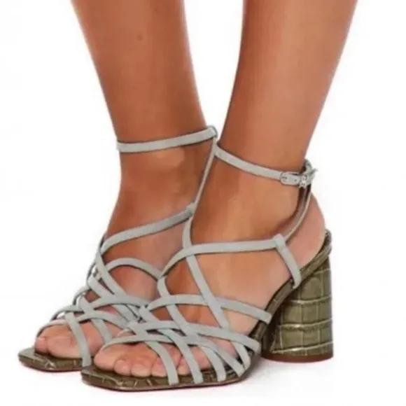 Sam Edelman Daffodil Croco Chunky Heeled Sandal (9M)