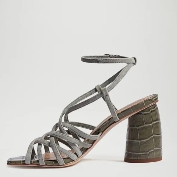 Sam Edelman Daffodil Croco Chunky Heeled Sandal (9M)