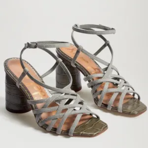 Sam Edelman Daffodil Croco Chunky Heeled Sandal (9M)