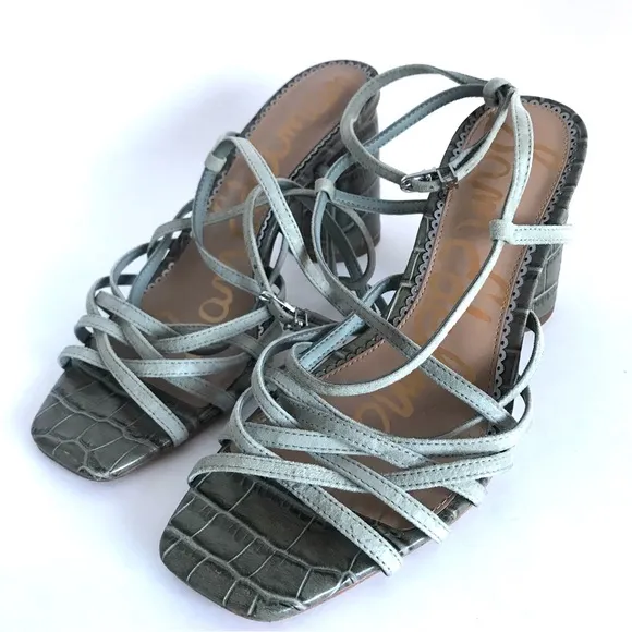 Sam Edelman Daffodil Croco Chunky Heeled Sandal (9M)