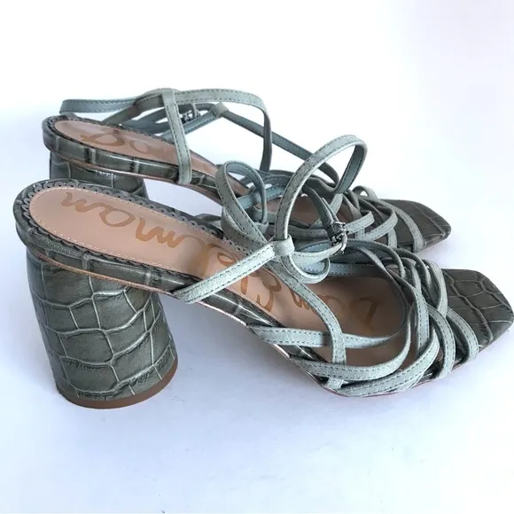 Sam Edelman Daffodil Croco Chunky Heeled Sandal (9M)