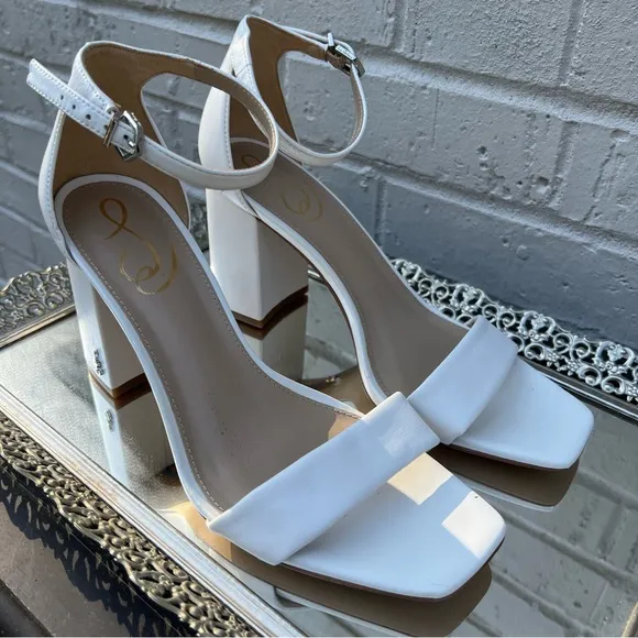 Sam Edelman Daniella Leather Ankle Strap Square Toe Dress Sandals