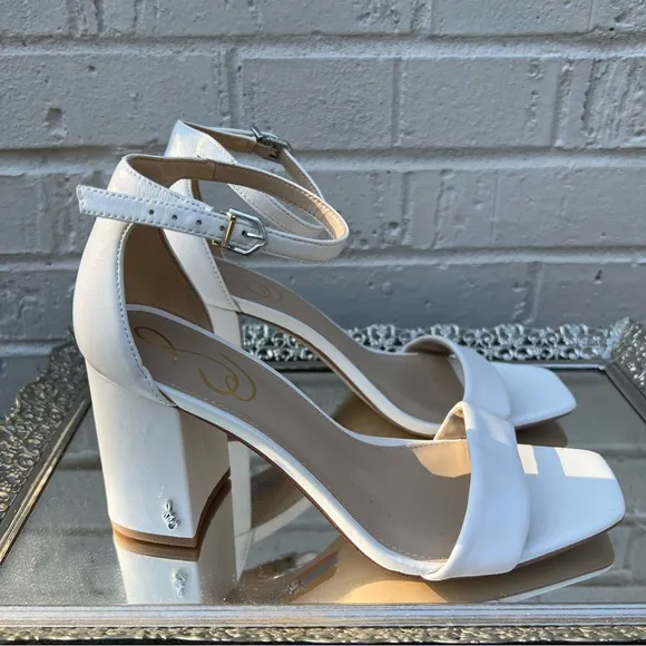 Sam Edelman Daniella Leather Ankle Strap Square Toe Dress Sandals