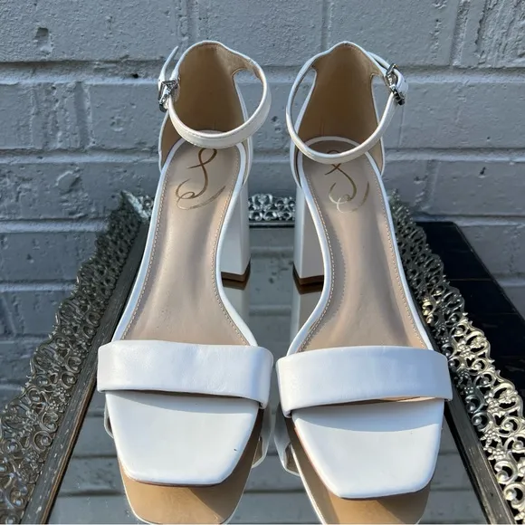 Sam Edelman Daniella Leather Ankle Strap Square Toe Dress Sandals