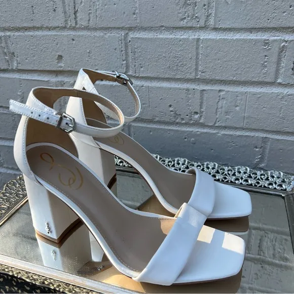 Sam Edelman Daniella Leather Ankle Strap Square Toe Dress Sandals