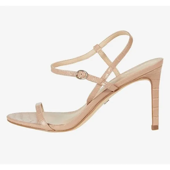 SAM EDELMAN Doran Strappy Heeled Sandal Size 11 Brown Nude Maple Croc NIB Formal