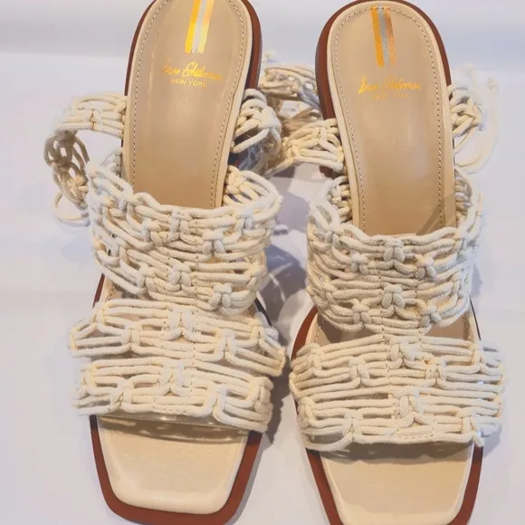 Sam Edelman Harleigh Ankle Wrap Heel Natural Sandals