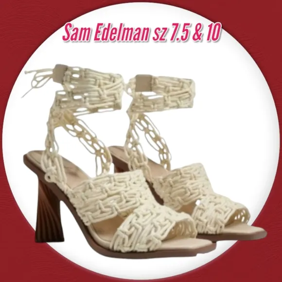 Sam Edelman Harleigh Ankle Wrap Heel Natural Sandals