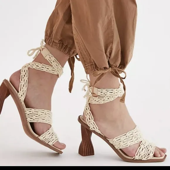 Sam Edelman Harleigh Ankle Wrap Heel Natural Sandals