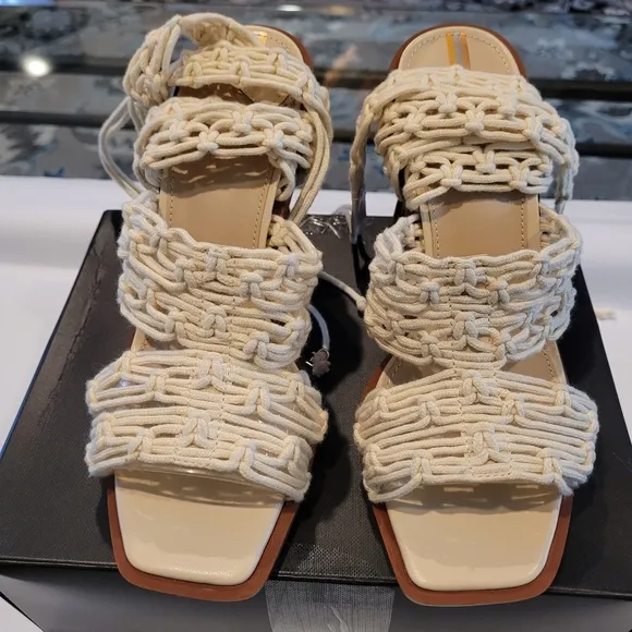 Sam Edelman Harleigh Ankle Wrap Heel Natural Sandals