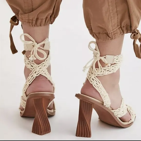 Sam Edelman Harleigh Ankle Wrap Heel Natural Sandals