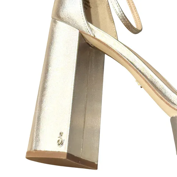Sam Edelman High Ankle Heel Platform Silver &amp; Crystals Sandals Size 11M NWOB