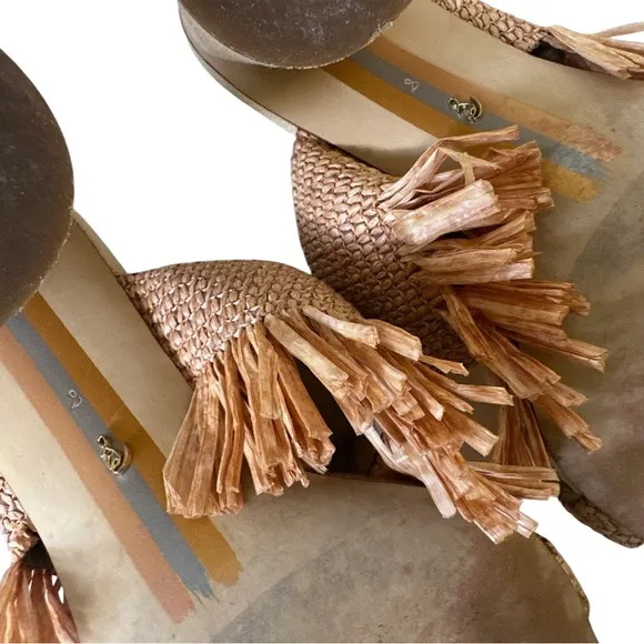 SAM EDELMAN Kamryn Slip On High Heel Fringe Sandals