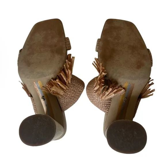 SAM EDELMAN Kamryn Slip On High Heel Fringe Sandals