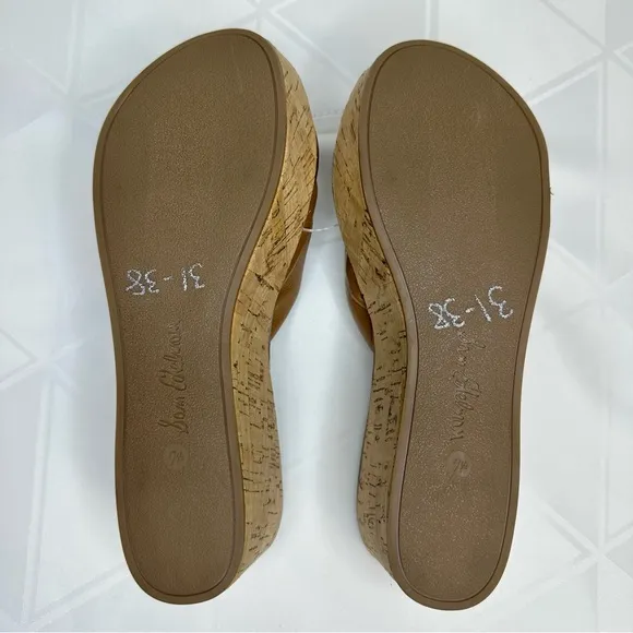 Sam Edelman Ramsey Sandals Womens US 7.5M Brown Leather Cork Wedge High