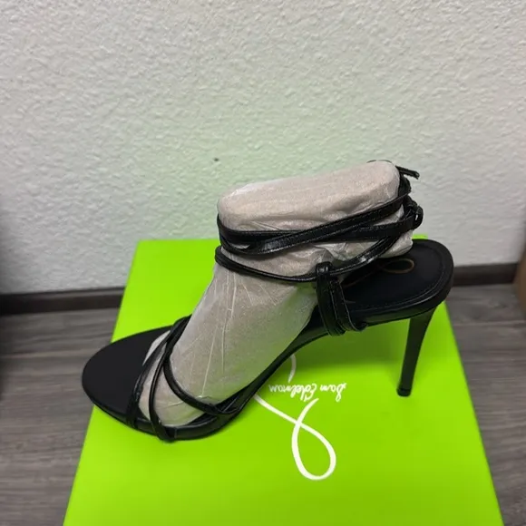 Sam Edelman Sareena Black Stiletto Heel Open Toe Ankle Strap Heeled Sandals