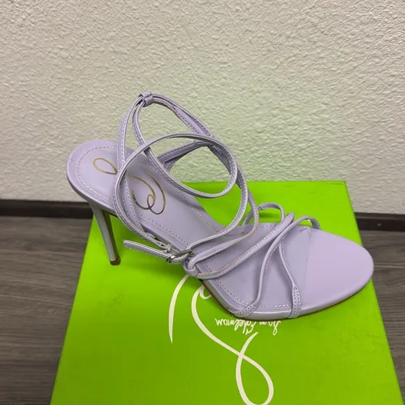Sam Edelman Sareena Lilac Stiletto Heel Open Toe Ankle Strap Heeled Sandals