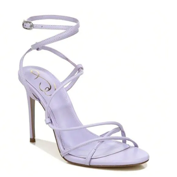 Sam Edelman Sareena Lilac Stiletto Heel Open Toe Ankle Strap Heeled Sandals