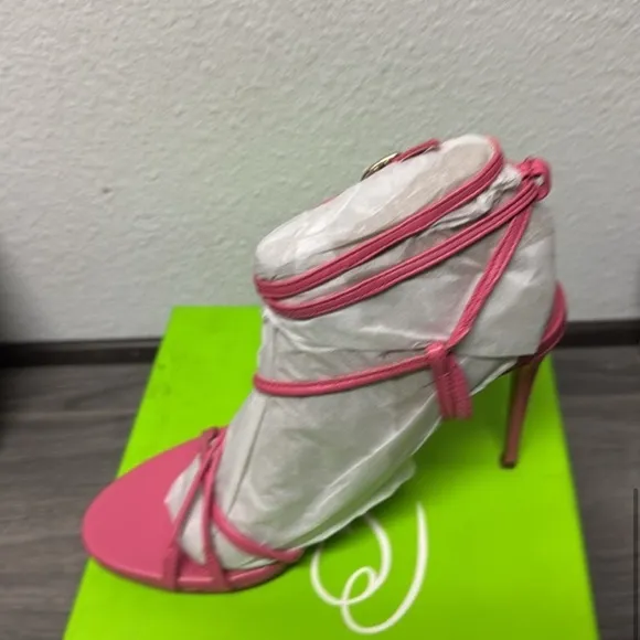 Sam Edelman Sareena Rose Stiletto Heel Open Toe Ankle Strap Heeled Sandals
