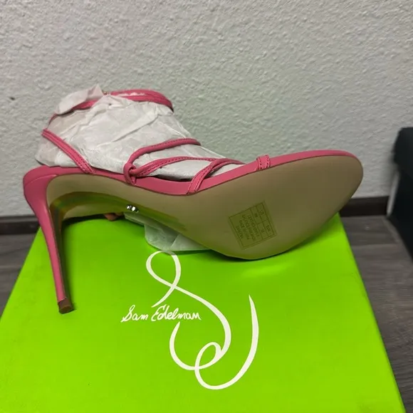Sam Edelman Sareena Rose Stiletto Heel Open Toe Ankle Strap Heeled Sandals