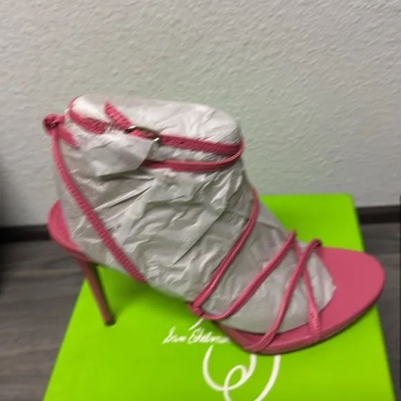 Sam Edelman Sareena Rose Stiletto Heel Open Toe Ankle Strap Heeled Sandals