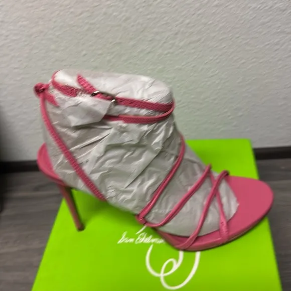 Sam Edelman Sareena Rose Stiletto Heel Open Toe Ankle Strap Heeled Sandals