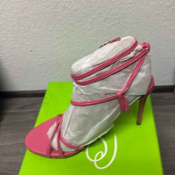 Sam Edelman Sareena Rose Stiletto Heel Open Toe Ankle Strap Heeled Sandals