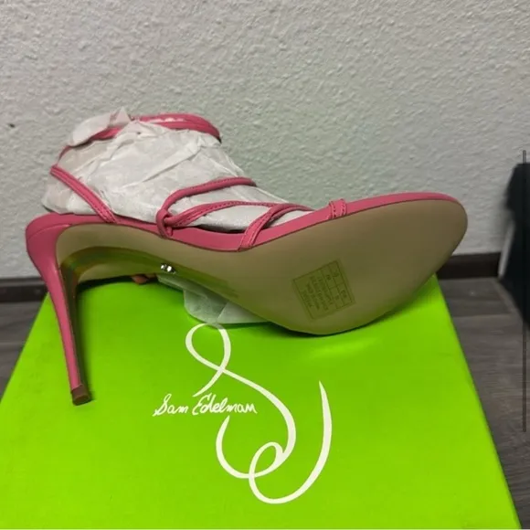 Sam Edelman Sareena Rose Stiletto Heel Open Toe Ankle Strap Heeled Sandals