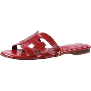 Sam Edelman Womens Bay Red Square Toe Flat Slip On Slide Sandals New
