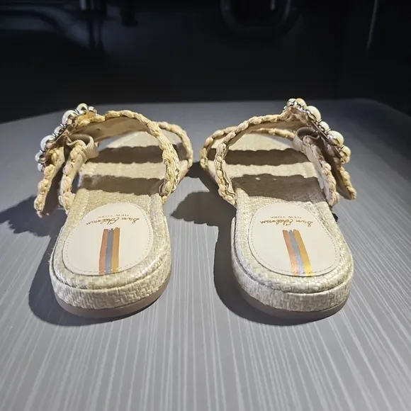 Sam Edelman Women's US 7.5M‎ Elisa Slide Sandals Light Natural Raffia NWOT