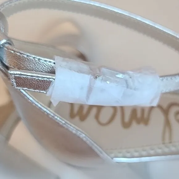 SAM EDELMAN Yaro Dress Sandal Heels Silver Size 8.5