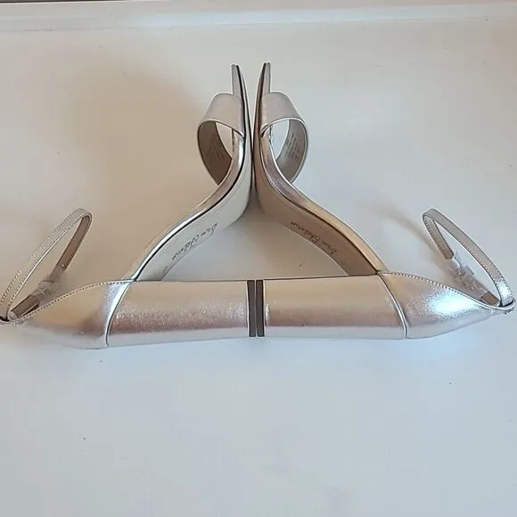 SAM EDELMAN Yaro Dress Sandal Heels Silver Size 8.5