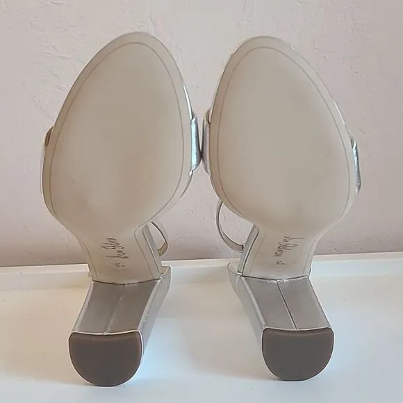 SAM EDELMAN Yaro Dress Sandal Heels Silver Size 8.5