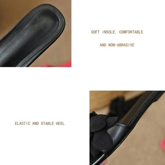 Sandals Women Red Toe Sandals Slip-on Flat Sandals Non-Slip Thong Sandals