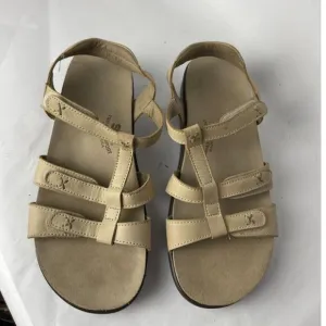 SAS Beige Leather Strappy Comfort Sandals Walking Tripad USA Made, 8US