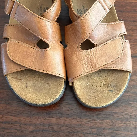 SAS Huggy Leather Sandals in Caramel Tripad Comfort 8.5 Narrow