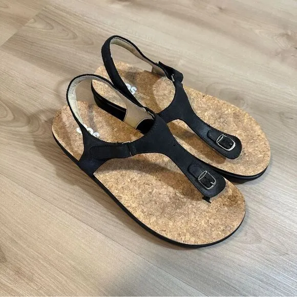 SAS Marina T-Strap Sandal Black Size 10.5W Thong Sandals