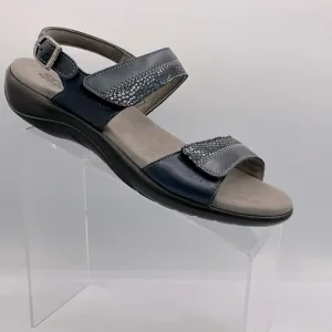SAS NUDU Comfort Sandals Women's Size 9M Navy Leather Adjustable Straps USA