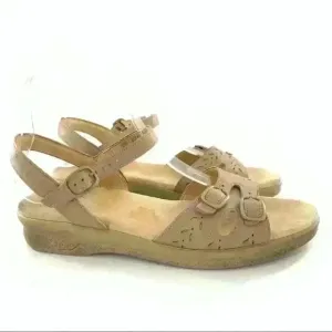 Sas sandals Dua quarter strap 9 N taupe leather Grannycore comfort orthopedic
