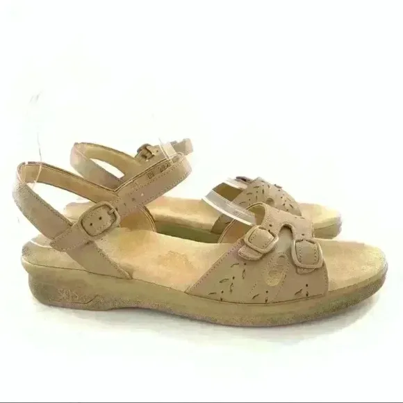 Sas sandals Dua quarter strap 9 N taupe leather Grannycore comfort orthopedic