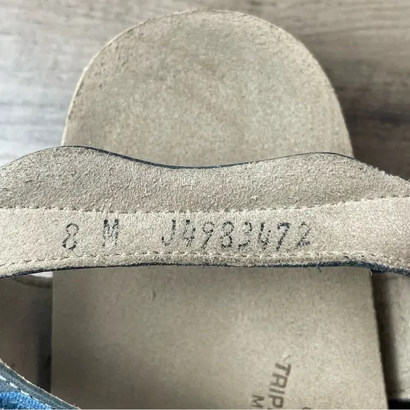 SAS Sorrento Slingback T-Strap Denim Tripad Comfort Sandals Women's Size 8M