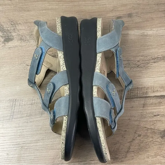 SAS Sorrento Slingback T-Strap Denim Tripad Comfort Sandals Women's Size 8M