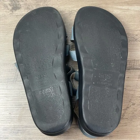 SAS Sorrento Slingback T-Strap Denim Tripad Comfort Sandals Women's Size 8M