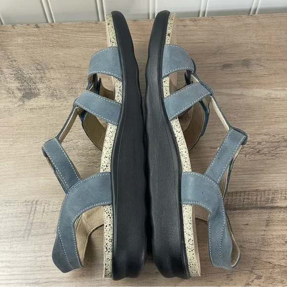 SAS Sorrento Slingback T-Strap Denim Tripad Comfort Sandals Women's Size 8M