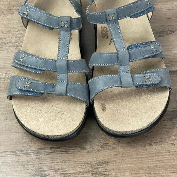 SAS Sorrento Slingback T-Strap Denim Tripad Comfort Sandals Women's Size 8M