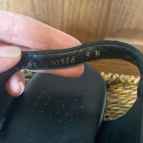 SAS Suntimer Heel Strap Black Leather Sandal