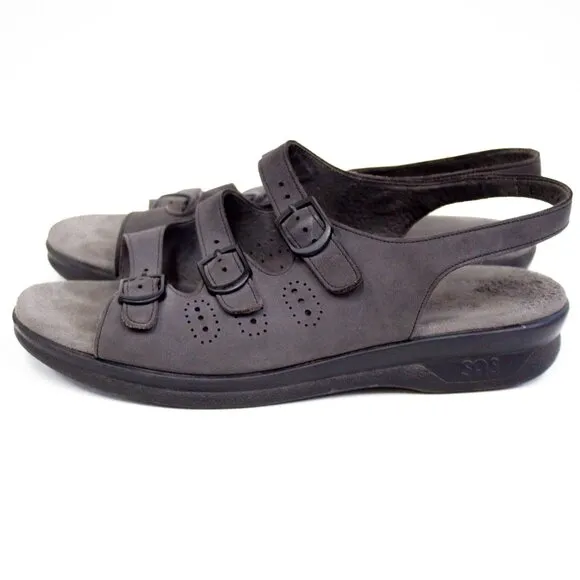 SAS Trio II Sandals Women's Grey Suede Tripad Comfort Size 8 USA